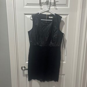Calvin Klein dress with leather and lace